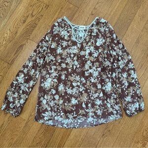 BiBi Floral Brown and Cream Blouse